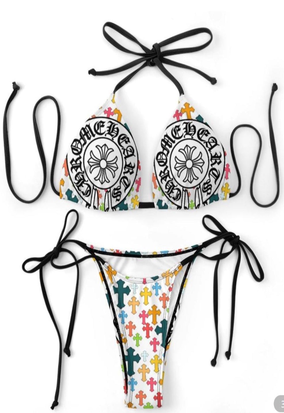 Colorful x Chrome Hearts Bikini Set