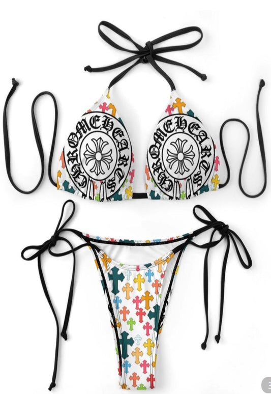 Colorful x Chrome Hearts Bikini Set