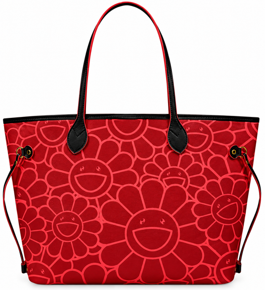 Red x Flower Tote Bag